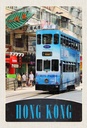 Holzschild 30x20 cm Hong Kong Straßenbahn Stadt City Asien Bildmotiv Reisemotiv Abenteuer Reisen