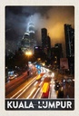 Holzschild 30x20 cm Kuala Lumpur Malaysia Asien Nacht Bildmotiv Reisemotiv Abenteuer Reisen