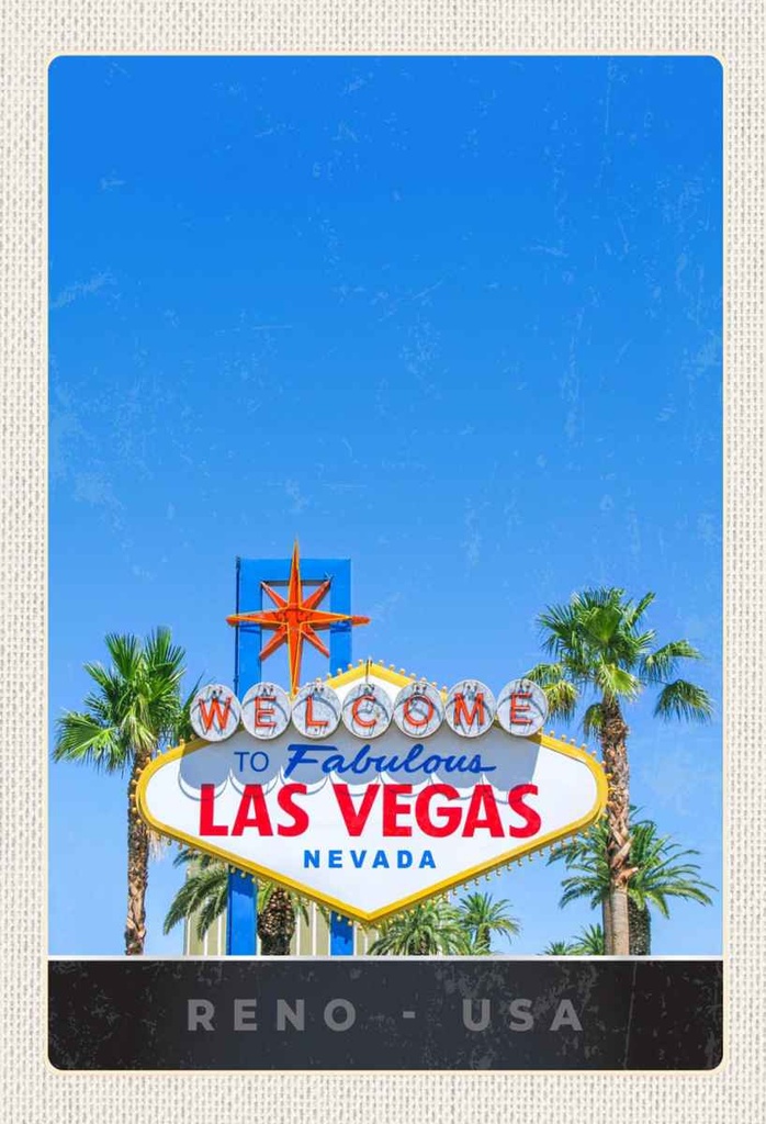 Holzschild 30x20 cm Las Vegas Nevada Amerika USA Casino Bildmotiv Reisemotiv Abenteuer Reisen