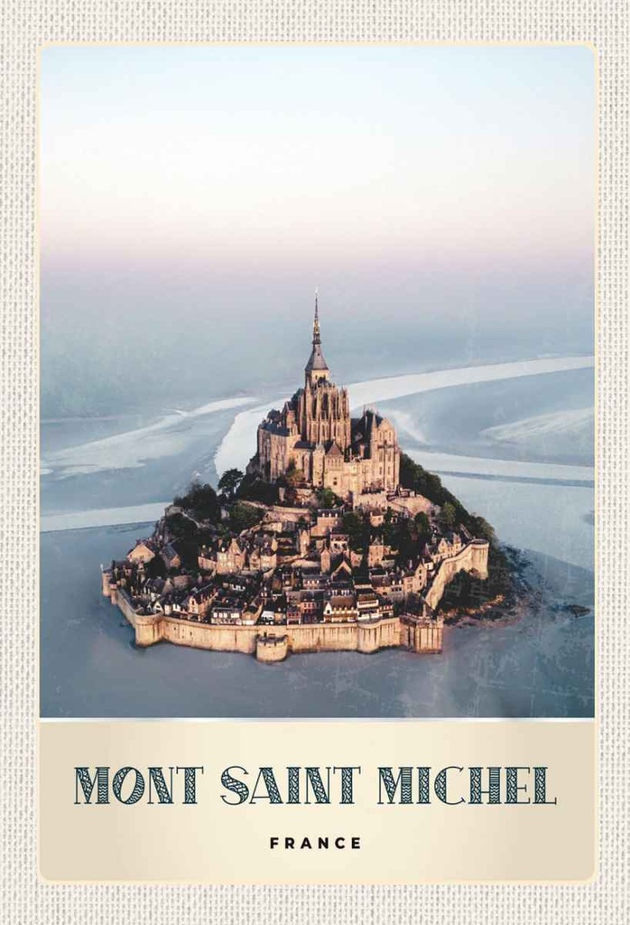 Holzschild 30x20 cm Moint Saint Michel Frankreich Stadt