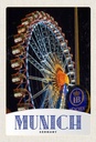 Holzschild 30x20 cm München Oktoberfest Riesenrad Kirmes