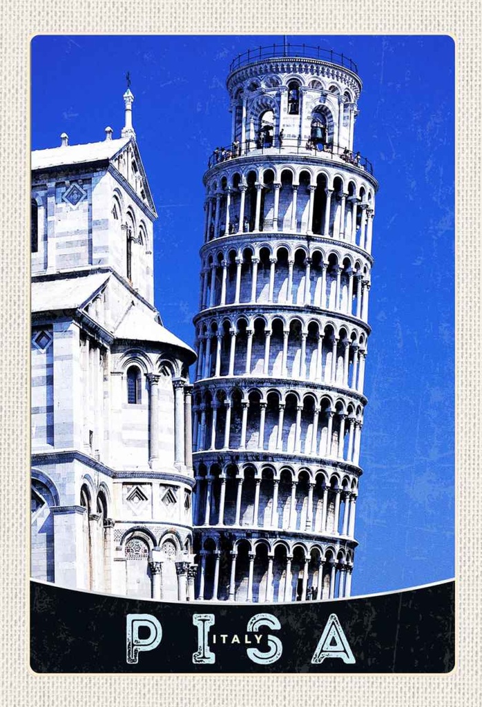 Holzschild 30x20 cm Pisa Italien Schiefer Turm von Bildmotiv Reisemotiv Abenteuer Reisen