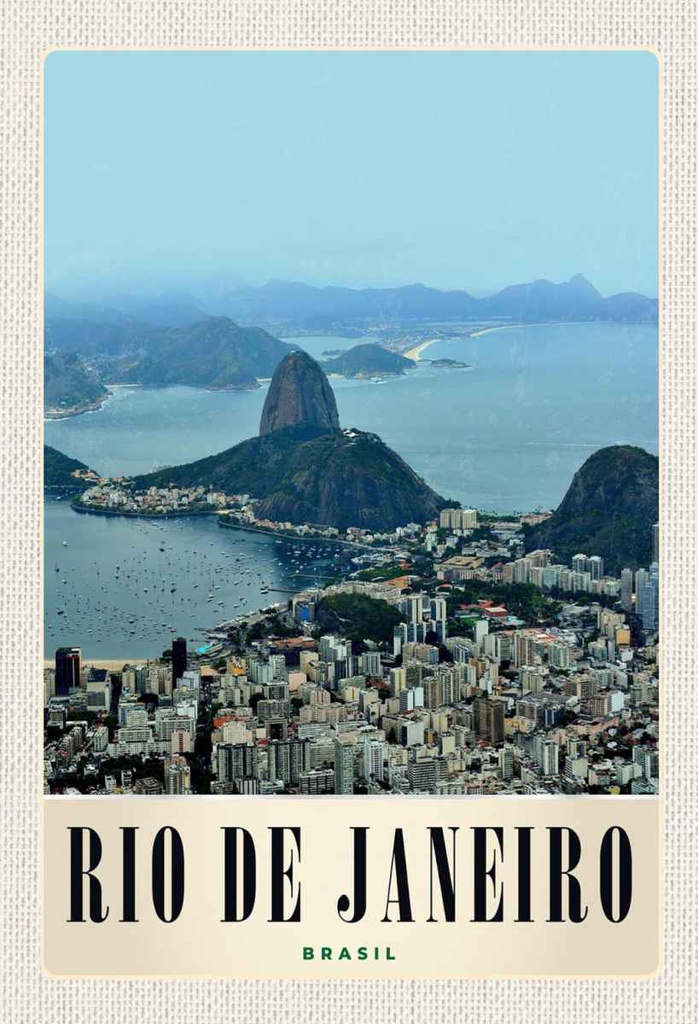 Holzschild 30x20 cm Rio de Janeiro Brasilien Amerika Stadt Bildmotiv Reisemotiv Abenteuer Reisen