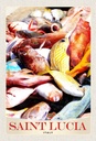 Holzschild 30x20 cm Saint Lucia Italien Europa Fische Bildmotiv Reisemotiv Abenteuer Reisen