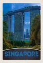 Holzschild 30x20 cm Singapur Asien Architektur Hochhaus Bildmotiv Reisemotiv Abenteuer Reisen