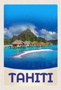 Holzschild 30x20 cm Tahiti Insel Amerika Sonne Bildmotiv Reisemotiv Abenteuer Reisen