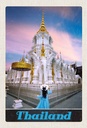 Holzschild 30x20 cm Thailand Wait Traimit golden Kloster Bildmotiv Reisemotiv Abenteuer Reisen