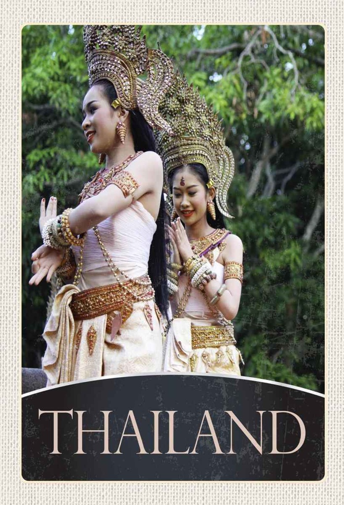 Holzschild 30x20 cm Thailand Tropen Natur Frau Religion Bildmotiv Reisemotiv Abenteuer Reisen