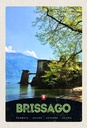 Holzschild 30x20 cm Brissago Schweiz Architektur Bildmotiv Reisemotiv Abenteuer Reisen