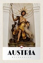 Holzschild 30x20 cm Österreich Skulptur Jesud Gold Schaf Bildmotiv Reisemotiv Abenteuer Reisen