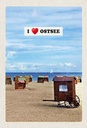 Holzschild 30x20 cm Ostsee Strand Meer Strandkorb Sand Bildmotiv Reisemotiv Abenteuer Reisen