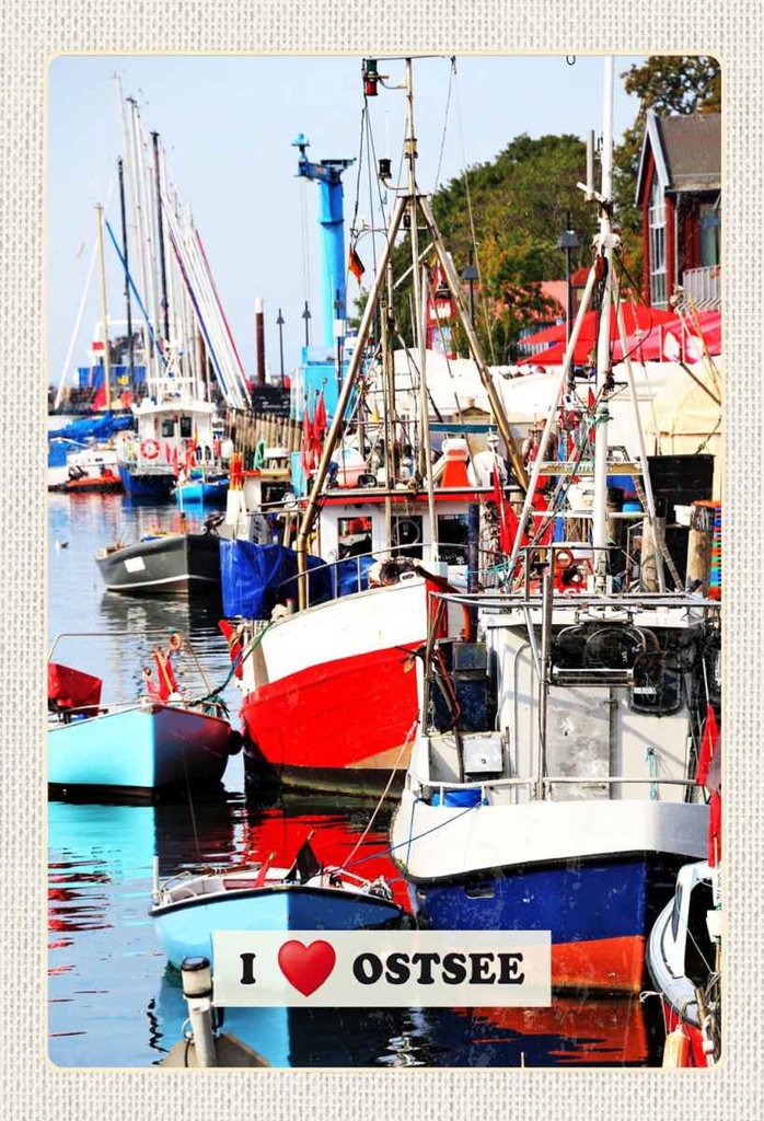 Holzschild 30x20 cm Ostsee Meer Natur Boote Bootstour Bildmotiv Reisemotiv Abenteuer Reisen