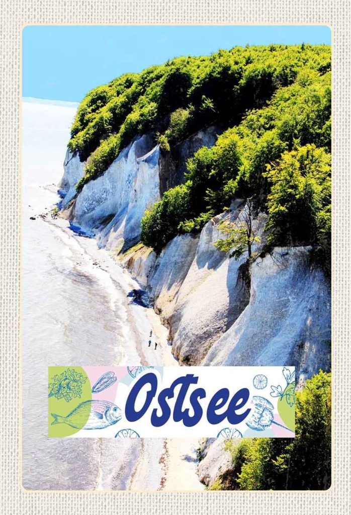 Holzschild 30x20 cm Ostsee Strand Natur Wälder Gebirge Bildmotiv Reisemotiv Abenteuer Reisen