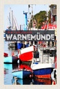 Holzschild 30x20 cm Warnemünde Ostseebad Schiffe Boot Meer Bildmotiv Reisemotiv Abenteuer Reisen
