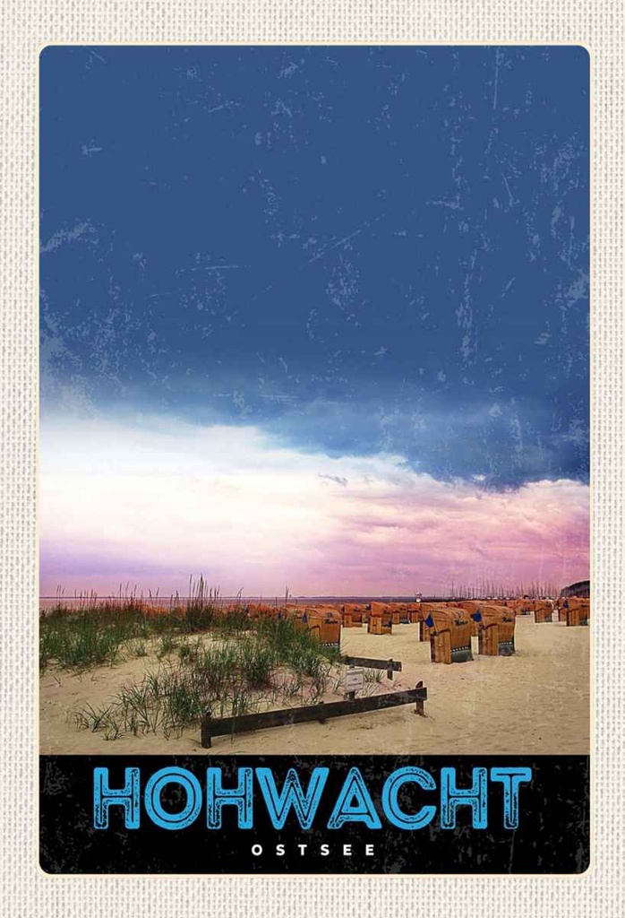 Holzschild 30x20 cm Hochwacht Ostsee Strandkorb Strand