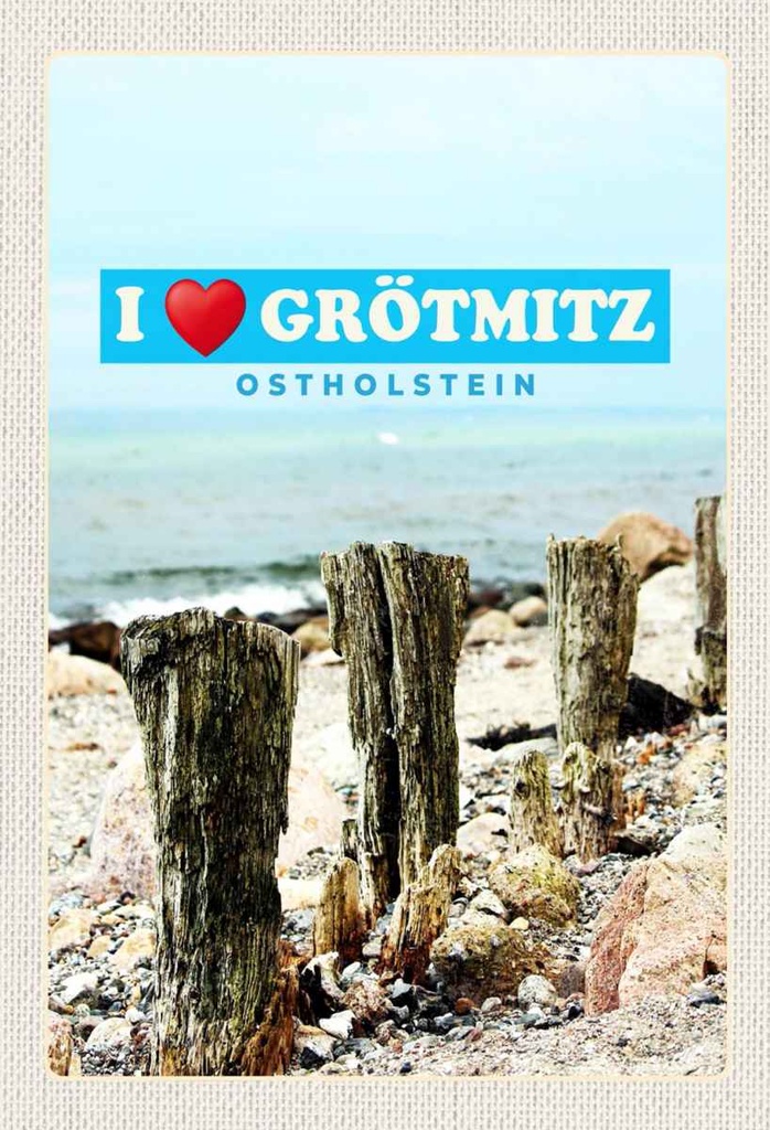 Holzschild 30x20 cm Grötmitz Ostholstein Meer Sand Strand Bildmotiv Reisemotiv Abenteuer Reisen