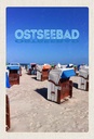 Holzschild 30x20 cm Ostseebad Deutschland Strandkorb Meer Bildmotiv Reisemotiv Abenteuer Reisen