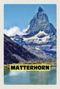 Holzschild 30x20 cm Matterhorn Gebirge Schweiz Wanderung Bildmotiv Reisemotiv Abenteuer Reisen