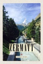 Holzschild 30x20 cm Zermatt Fluss Natur Wälder Urlaubsort Bildmotiv Reisemotiv Abenteuer Reisen