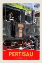 Holzschild 30x20 cm Pertisau Österreich Lokomotive Bildmotiv Reisemotiv Abenteuer Reisen