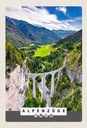 Holzschild 30x20 cm Alpenzüge Schweiz Österreich Natur Bildmotiv Reisemotiv Abenteuer Reisen