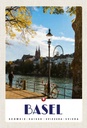 Holzschild 30x20 cm Basel Schweiz Fluss Riesenrad Natur Bildmotiv Reisemotiv Abenteuer Reisen