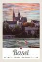 Holzschild 30x20 cm Basel Schweiz Fluss Natur Architektur Bildmotiv Reisemotiv Abenteuer Reisen