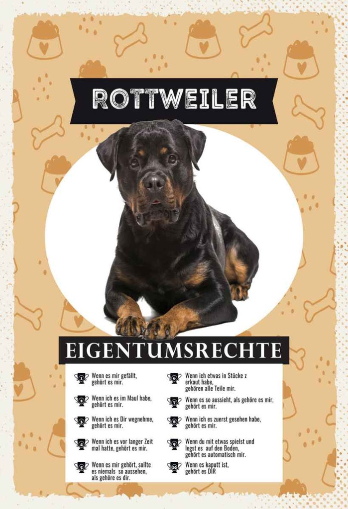 Holzschild 30x20 cm Rottweiler Eigentumsrechte