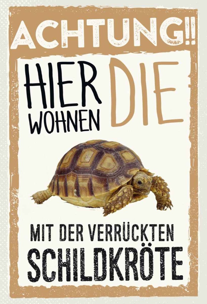 Holzschild 30x20 cm Tiere Achtung hier Schildkröte