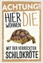 Holzschild 30x20 cm Tiere Achtung hier Schildkröte