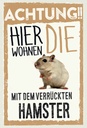 Holzschild 30x20 cm Tiere Achtung hier Hamster
