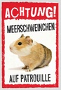 Holzschild 30x20 cm Achtung Meerschweinchen Patrouille