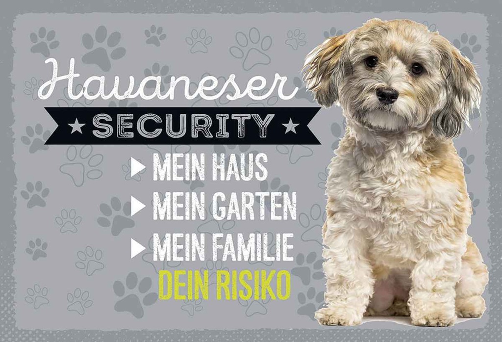 Holzschild 20x30 cm Havaneser Security dein Risiko
