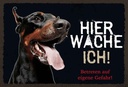 Holzschild 20x30 cm Doberman hier wache eigene Gefahr