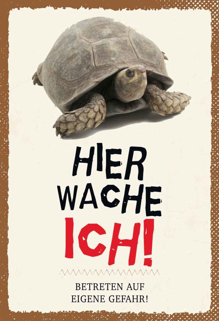 Holzschild 30x20 cm Schildkröte hier wache eigene Gefahr