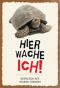 Holzschild 30x20 cm Schildkröte hier wache eigene Gefahr