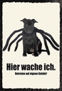 Holzschild 30x20 cm Hund hier wache ich eigene Gefahr