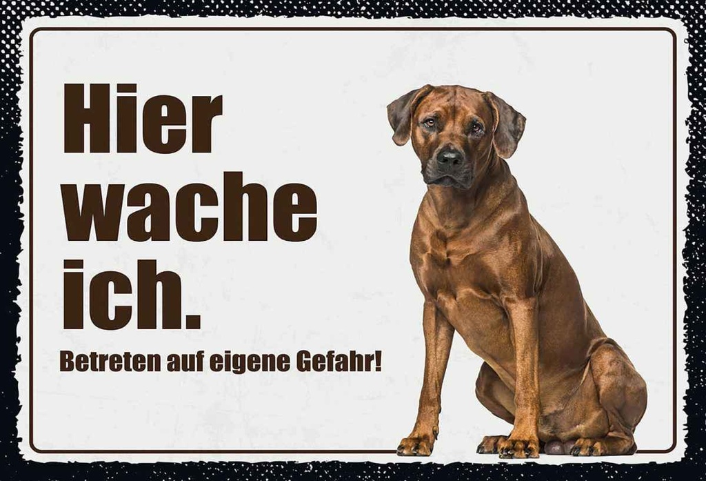 Holzschild 20x30 cm Rodhesian Ridgeback hier wache ich