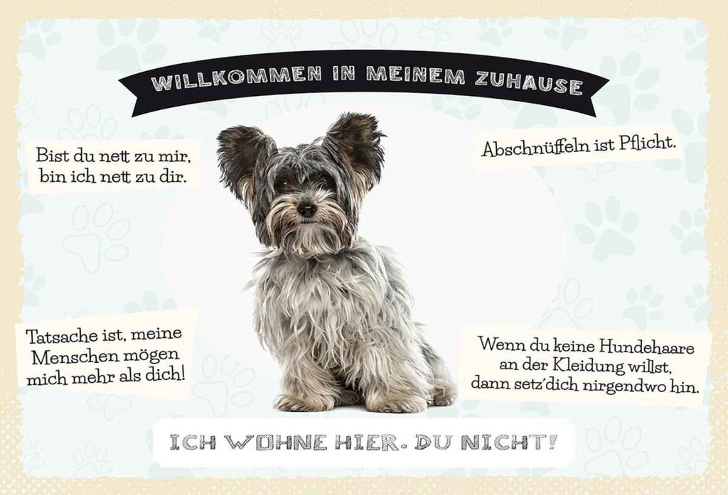 Holzschild 20x30 cm Tiere Yorkshire Terriere willkommen