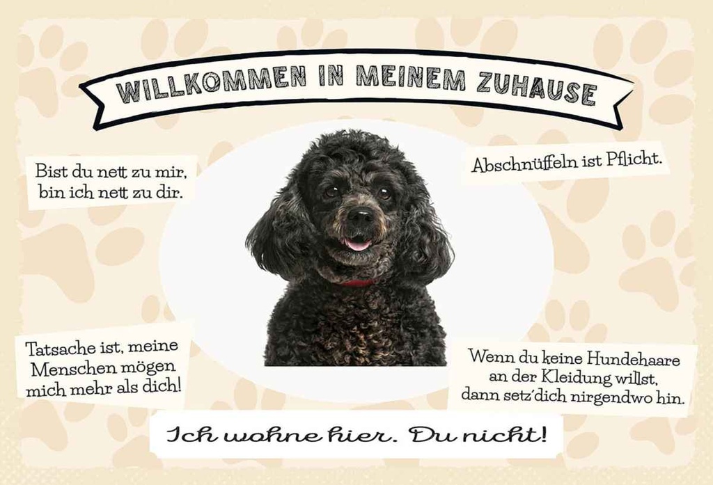 Holzschild 20x30 cm Tiere Pudel willkommen Zuhause