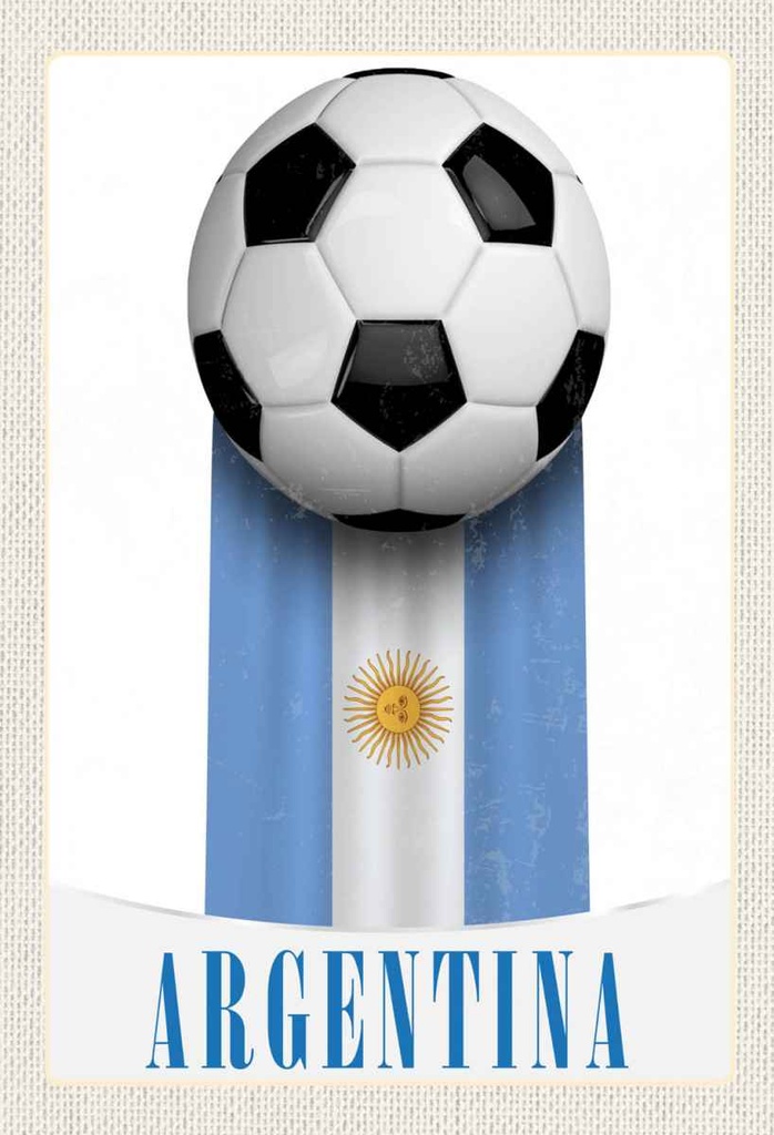 Holzschild 30x20 cm Argentinien Flagge Fußball Bildmotiv Reisemotiv Abenteuer Reisen