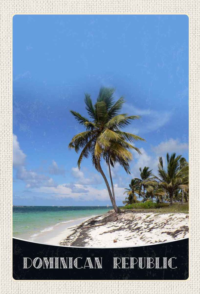Holzschild 30x20 cm Dominikanische Republik Strand Bildmotiv Reisemotiv Abenteuer Reisen