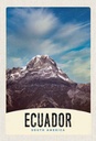 Holzschild 30x20 cm Ecuador Süd Amerika Gebirge Schnee Bildmotiv Reisemotiv Abenteuer Reisen