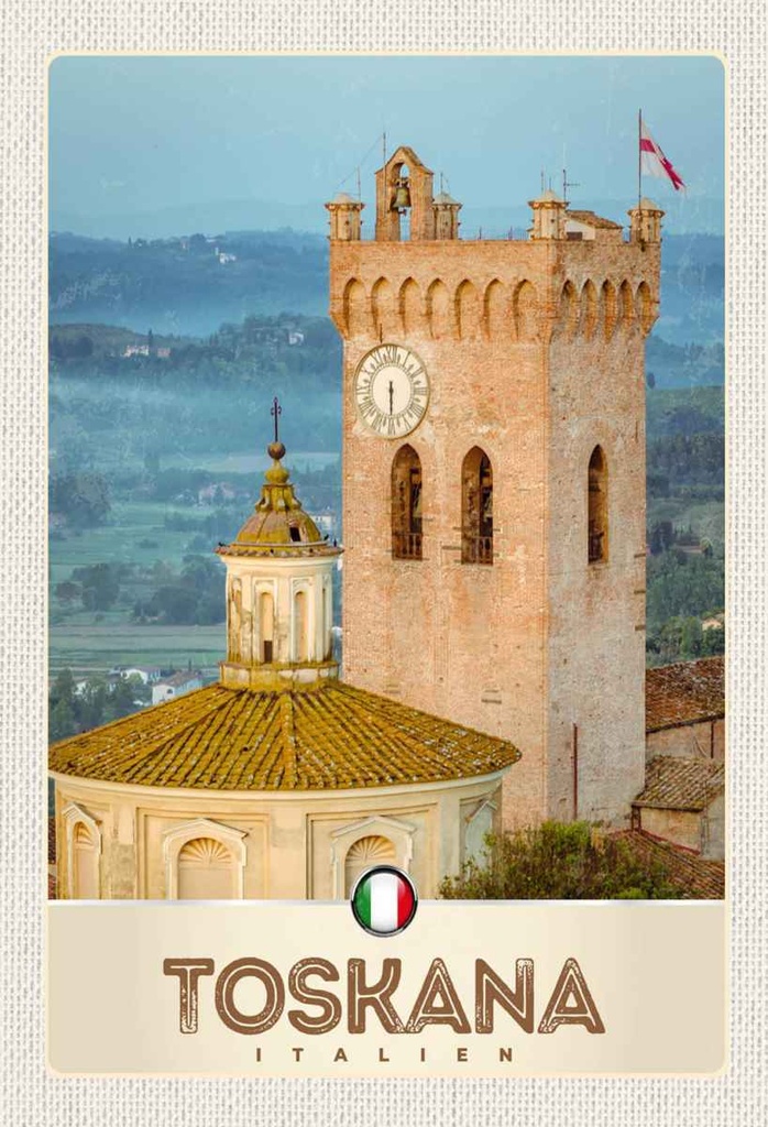 Holzschild 30x20 cm Toskana Italien Architektur Kirche Bildmotiv Reisemotiv Abenteuer Reisen