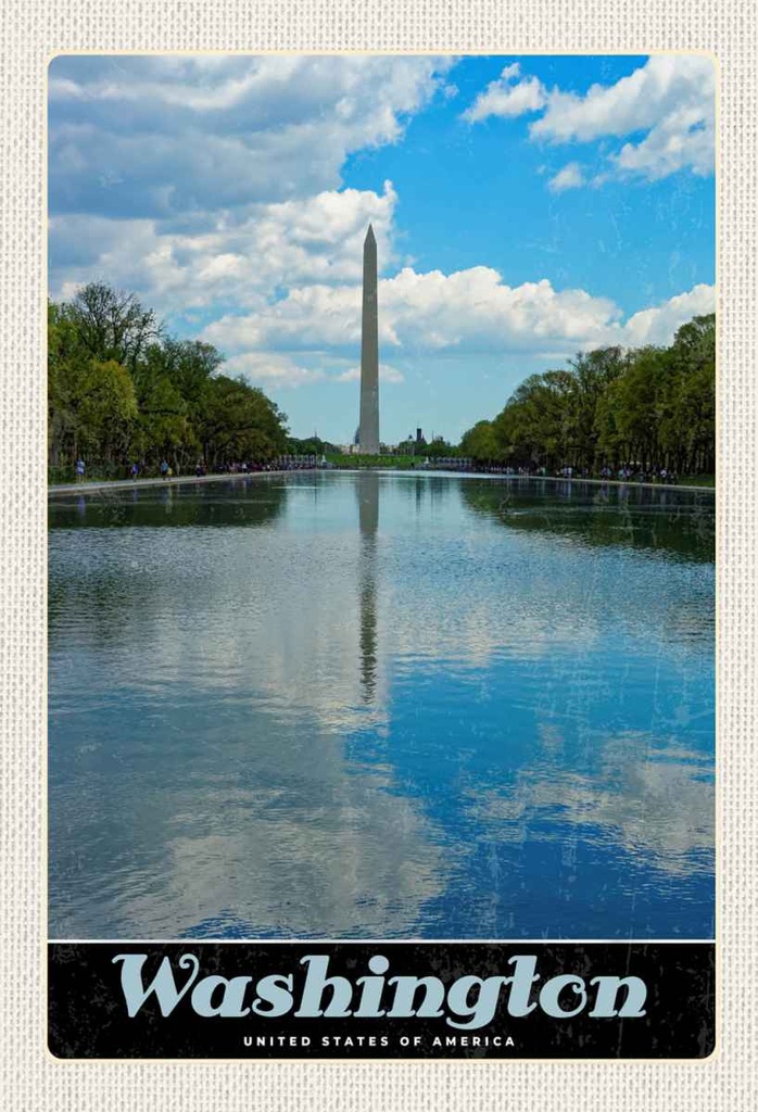 Holzschild 30x20 cm Washington USA Amerika Poromac Bildmotiv Reisemotiv Abenteuer Reisen
