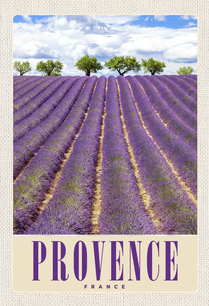 Holzschild 30x20 cm Provence Frankreich Lila Natur
