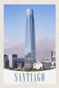 Holzschild 30x20 cm Santiago de Chile Amerika Hochhaus Bildmotiv Reisemotiv Abenteuer Reisen