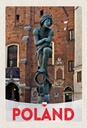 Holzschild 30x20 cm Polen Europa Skulptur Altstadt Bildmotiv Reisemotiv Abenteuer Reisen
