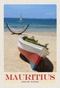 Holzschild 30x20 cm Mauritius Indischer Ozean Boot Bildmotiv Reisemotiv Abenteuer Reisen