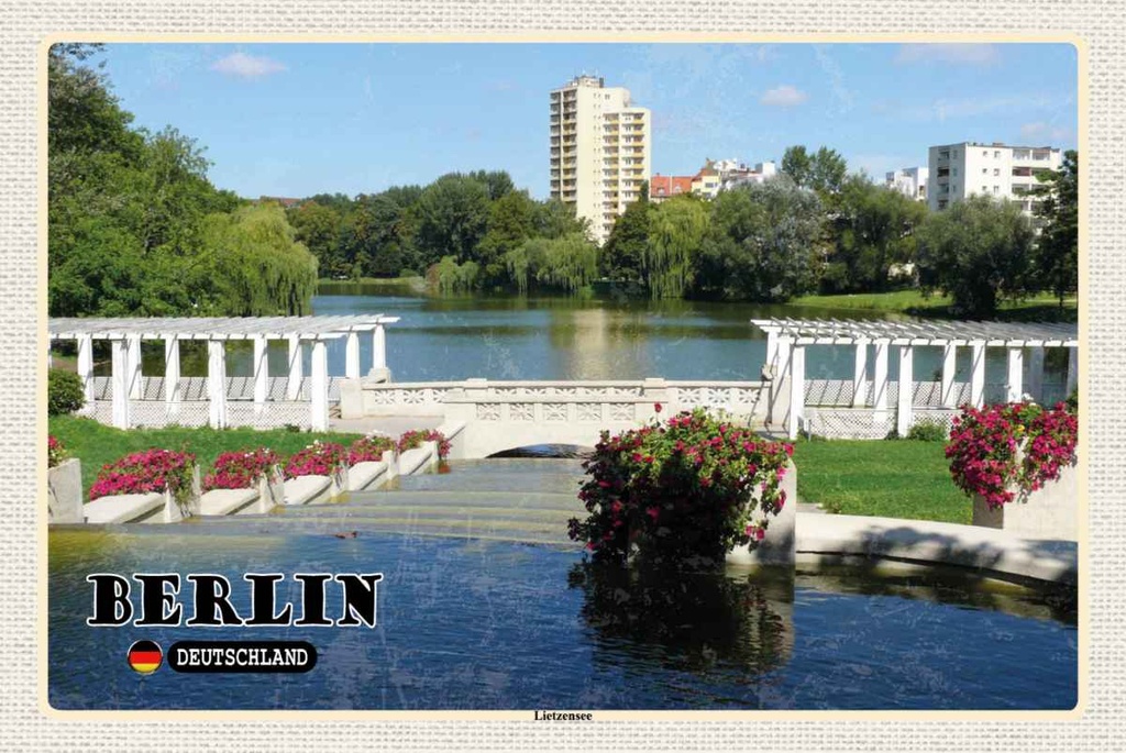 Holzschild 20x30 cm Berlin Deutschland Lietzensee Bildmotiv Reisemotiv Abenteuer Reisen